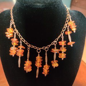 Brass beaded necklace